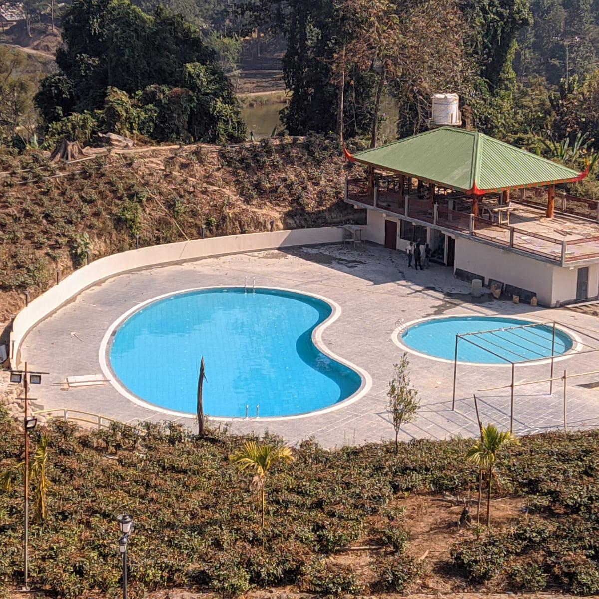 Sonajuli Jungle Resort swimming pool top angle view